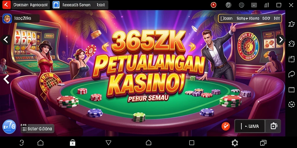 Tampilan menawan gameplay kasino di 365ZK.