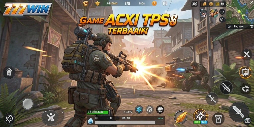 Screenshot utama 777WIN menampilkan aksi pertempuran yang seru dan mendebarkan.