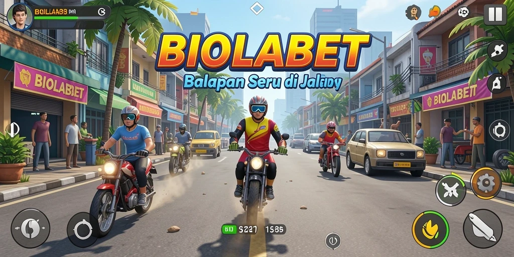 Tampilan menarik gameplay balapan seru di BIOLABET.