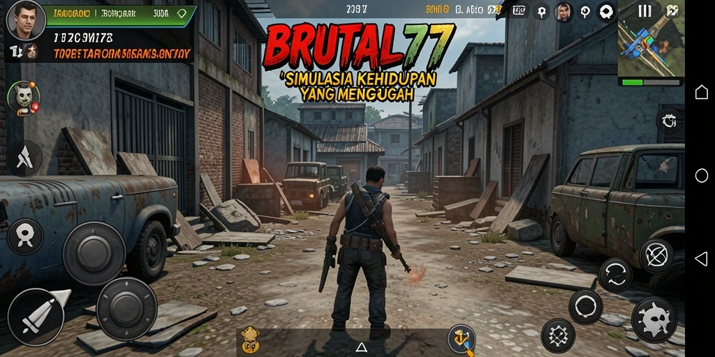 Tampilan gameplay yang menarik dari BRUTAL77 saat menjalani simulasi kehidupan.