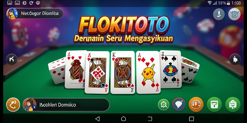 Screenshot gameplay FLOKITOTO menampilkan aksi seru permainan Domino.