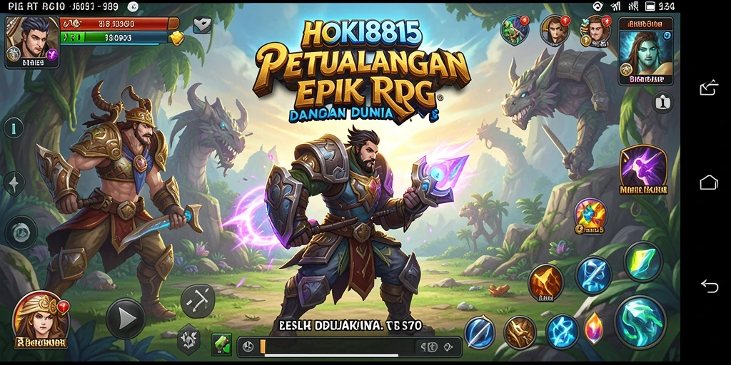 Tampilan gameplay HOKI8815 yang menampilkan pertarungan RPG yang mendebarkan.