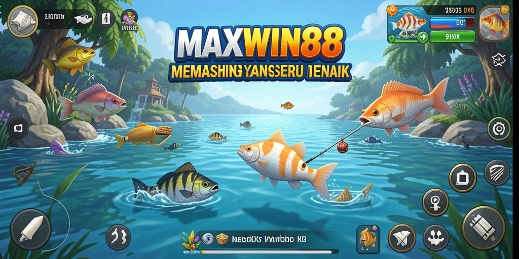 Tampilan gameplay <strong>MAXWIN88</strong> yang seru dalam dunia memancing.