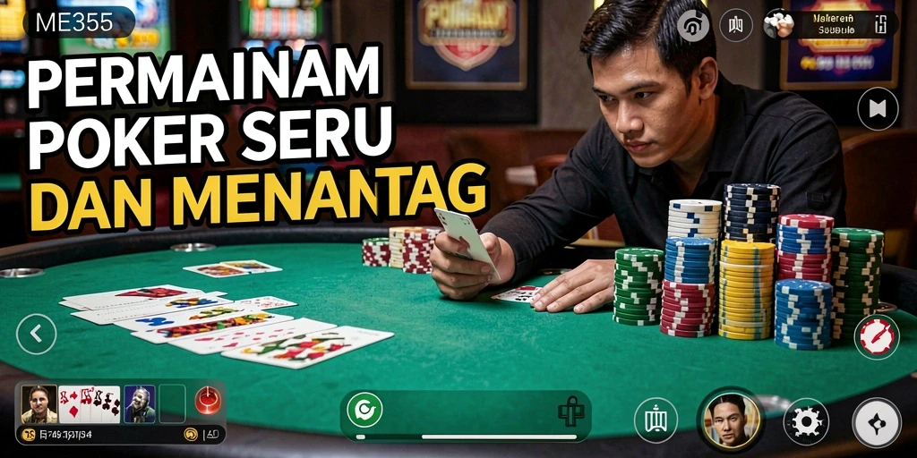 Tampilan gameplay poker yang seru dan kompetitif di ME355.