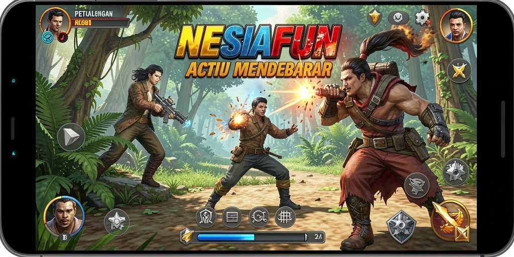 Tampilan dalam layar gameplay mendebarkan dari NESIAFUN.