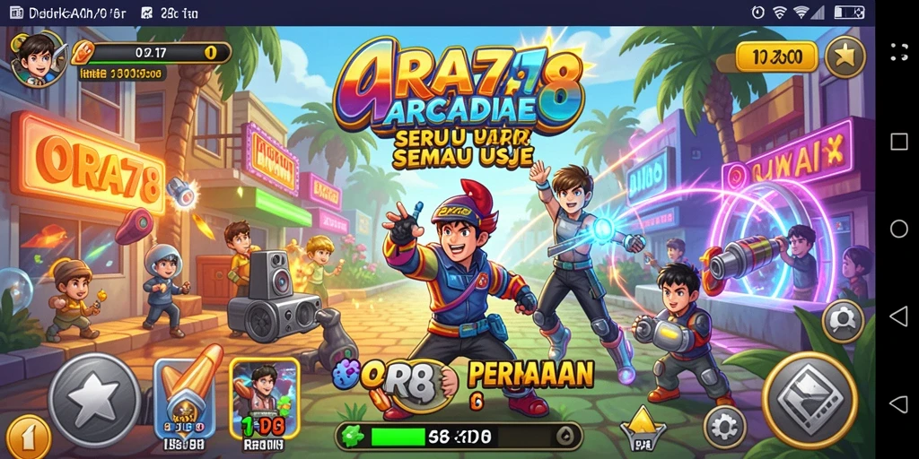 Tampilan gameplay dinamis dalam ORA78 dengan grafis menawan.