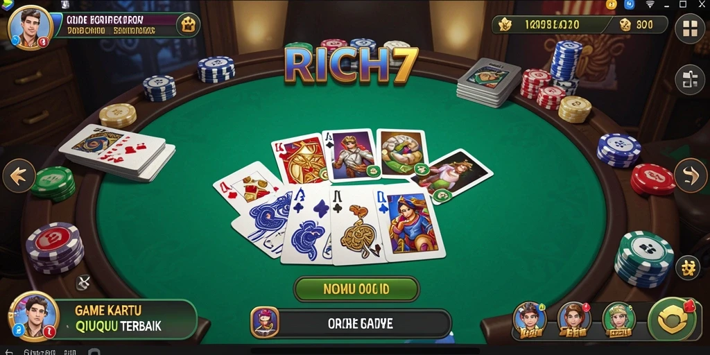 Screenshot dari gameplay seru RICH7 yang menampilkan QiuQiu.