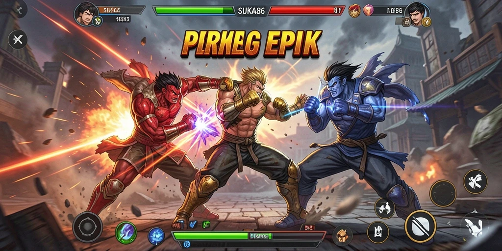 Gameplay menarik dan seru dalam pertarungan Fighting.