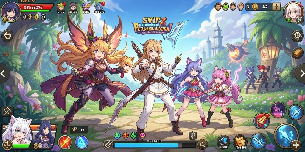 Tampilan gameplay SVIP7 yang penuh warna dan dinamis.