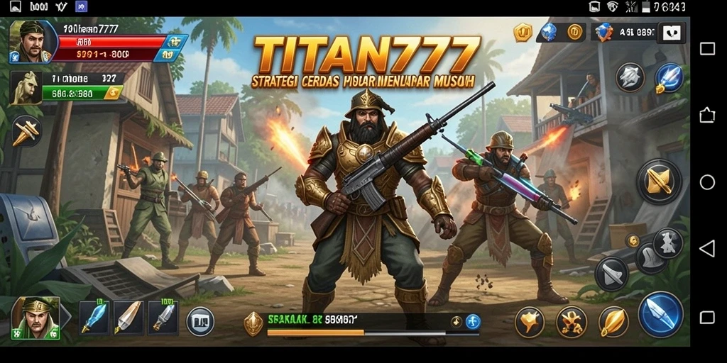 Screenshot utama menampilkan pertempuran strategi yang mendebarkan.