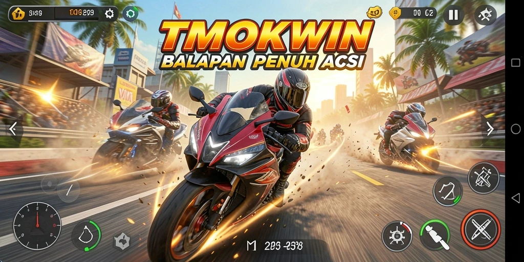 Gameplay seru balapan motor di TMOKWIN yang mendebarkan.